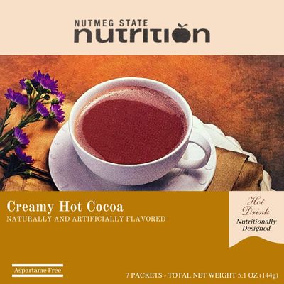 Nutmeg State Nutrition - Creamy Hot Chocolate - Low Carb, KETO Friendly, Instant Mix with 12g Protein, Low Sugar, Diabetic Friendly, Low Calorie, Low Fat 7 Count Hot Cocoa, 1 Pack