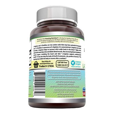 Amazing Formulas L-ArginineL-Citrulline Complex 1000mg Tablets Supplement Non-GMO Gluten Free Made in USA 120 Count 2 Pack
