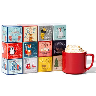Thoughtfully Gourmet, 12 Days of Christmas Hot Chocolate Gift Set, Flavors Include Rocky Road, Cookies Butter, Pumpkin Pie More, Set of 12