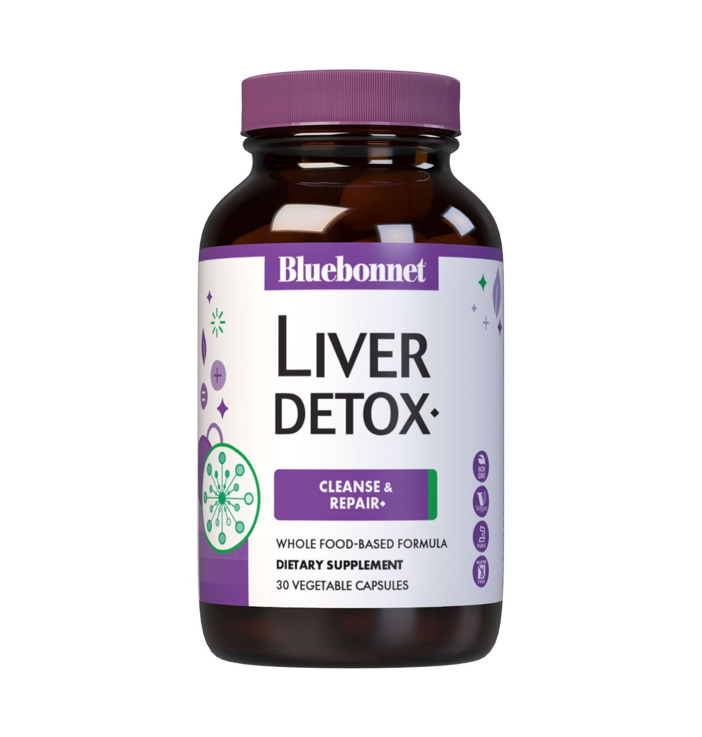 Bluebonnet Nutrition Liver Detox, Liver Health, Antioxidant Protection, Soy-Free, Gluten-Free, Kosher Certified, Non-GMO, Dairy-Free, 30 Vegetable Capsules, 30 Servings