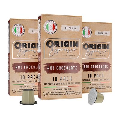 Hot Chocolate Capsules for Nespresso Original Machine 30 Count Hot Cocoa Pods, Single-Serve Nespresso Original Line Compatible, Made in Italy Hot Chocolate, 30