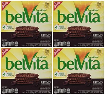 belVita Chocolate Breakfast Biscuits, 8.8 Ounce Pack of 4