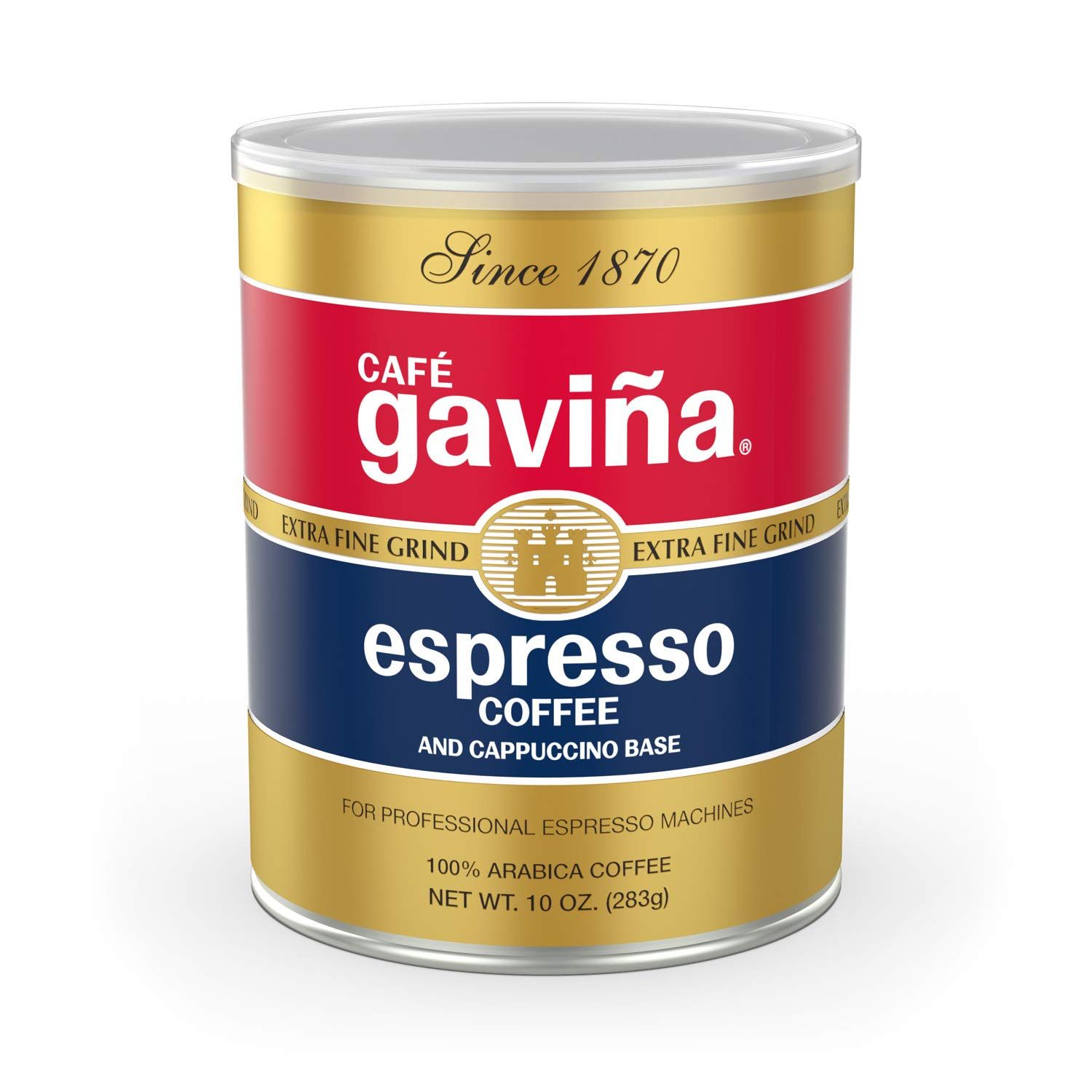 Caf Gavi a Espresso Roast Extra Fine Ground Coffee, 100 Arabica Dark Roast, Chocolate Notes 10 oz Can, Zero-Waste Facility, South Central American Blend