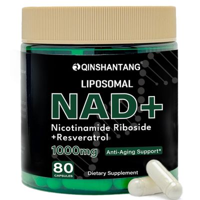 NAD Supplement 1000mg - Liposomal Nicotinamide Riboside Resveratrol with Quercetin NMN Supplement Alternative for Anti-Aging, Energy, Focus, Boost for Women Men 80 Capsules, 40 Servings