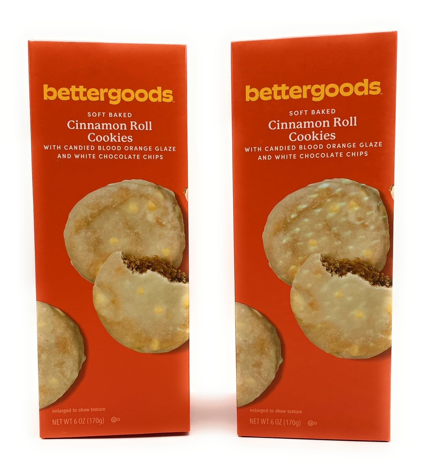 Soft Baked Cinnamon Roll Cookies with Candied Blood Orange Glaze White Chocolate Chips 6oz170g - Pack of 2