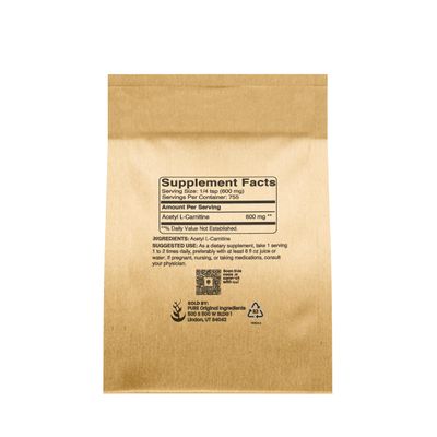 Pure Original Ingredients Acetyl L-Carnitine 1 lb ALCAR, Amino Acid Powder Supplement