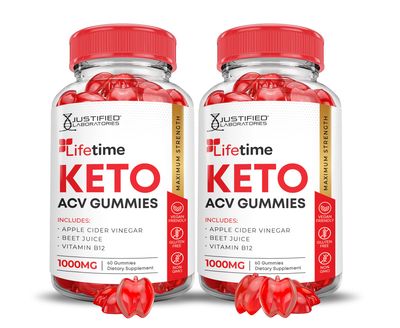 2 Pack Lifetime Keto ACV Gummies Advanced Formula 1000MG Lifetime Keto Gummies Apple Cider Vinegar Formulated with Pomegranate Beet Juice Powder B12 Vegan Non GMO 120 Gummys