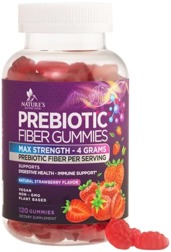 Fiber Gummies for Adults, Daily 4g Gummy Fiber Supplement, Prebiotic Digestive Health Support - Plant Based Soluble Fiber, Supports Regularity Digestion for Adults Non-GMO - 120 Gummies
