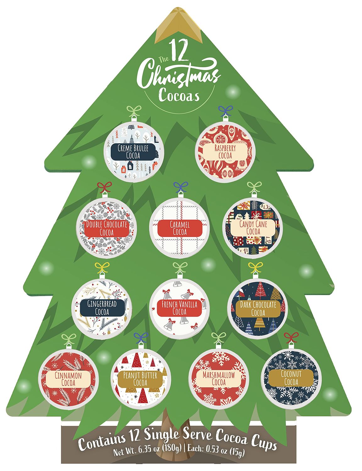 Specialty Division Christmas Cocoa Gift 12 Single Serve Keurig Compatible K-Cup Hot Chocolate Pods Advent Calendar Assortment - Holiday Cocoa Gift Box Set - Best Xmas Present IdeaStocking Stuffer