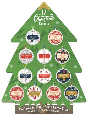 Specialty Division Christmas Cocoa Gift 12 Single Serve Keurig Compatible K-Cup Hot Chocolate Pods Advent Calendar Assortment - Holiday Cocoa Gift Box Set - Best Xmas Present IdeaStocking Stuffer