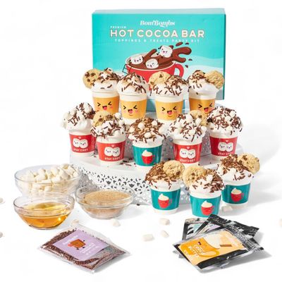 BomBombs, Mini Hot Cocoa Bar, Includes 12 Mini Servings of Gourmet Hot Chocolate Mix in 4 Fun Flavors with Toppings and Hot Cocoa Cups