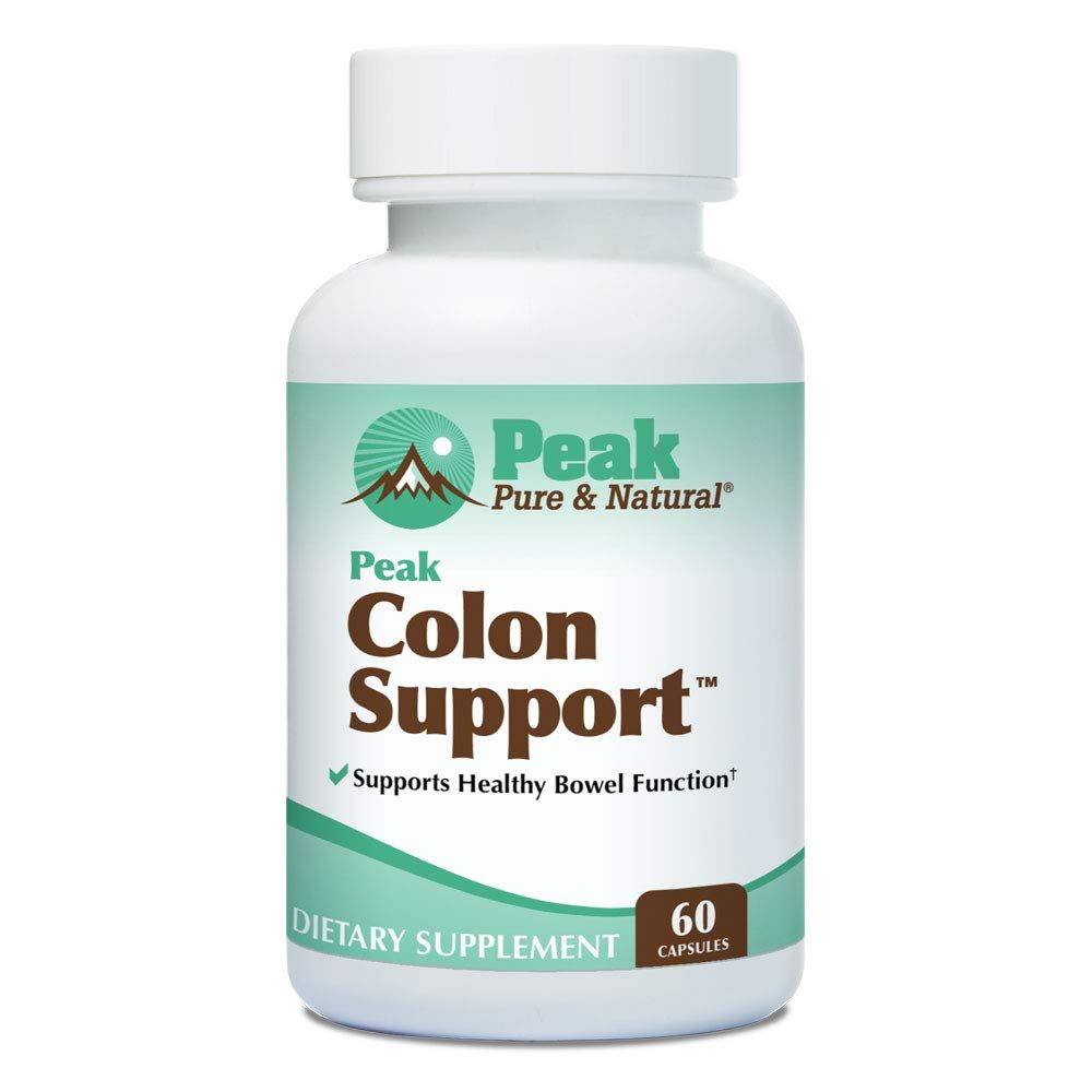 Peak Pure Natural Colon Support - Colon Cleanse and Detox Supplement for Digestive Health - Gut Health Support with Inulin and Senna Leaf Extracts - with Fiber, Prebiotics, and Probiotics - 1 Pack