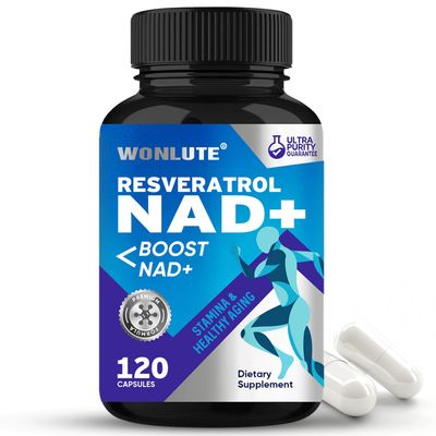 wonlute NAD Supplement, 2000mg NAD Resveratrol Supplement, Advanced NMN Alternative for Energy, Anti-Aging, Cell Regeneration - 120 Capsules