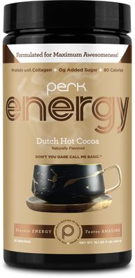 Perk Energy Original Dutch Hot Cocoa 20 Servings - Gluten Free and Soy Free