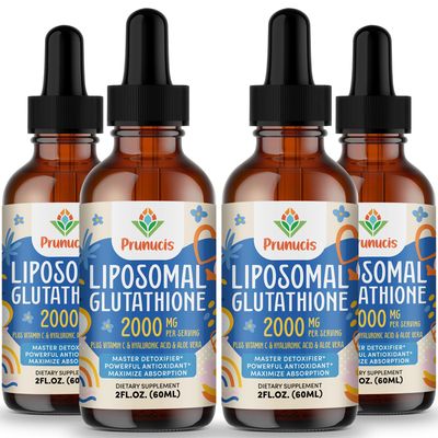 Prunucis 2000MG Liposomal Glutathione Liquid, 98 Absorption, Glutathione Liquid Supplement, Active Form L- Glutathione, Powerful Antioxidant Complex for Immune System, Aging Defense, Detox,8 FL.OZ