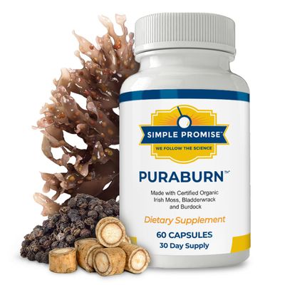 Simple Promise PuraBurn - Herbal Wellness Supplement with Organic Irish Sea Moss, Bladderwrack Burdock Root - Supports Digestive Health Nutrient Absorption - 60 Capsules