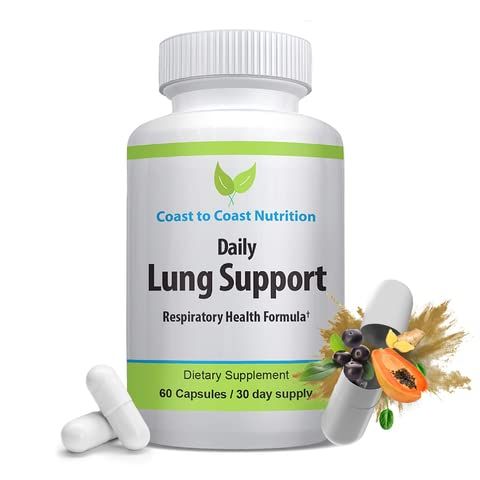 Daily Lung Cleanser Detox Support Supplement Refresh Your Lungs to Breath Easier Relieve Respiratory Problems Address Problems Like Allergies, Wheezing and Coughing 60 Capsules