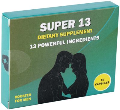 Super 13 Fast Acting Herbal Male Supplement for Men. 13 Potent Ingredients - Horny Goat Weed Tongkat Ali Maca More for Energy Vitality Stamina Endurance and Performance Enhancer Pills 10 Caps