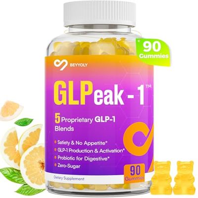 GLP-1 Supplement for Women Men, Natural GLP-1 Support, 5X Targeted Formula, GLP1 with Akkermansia Probiotic Berberine, for Digestion Gut, Immune, Energy, Zero-Sugar, Yuzu Flavor - 90 Gummies