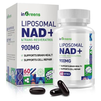 900 mg Liposomal NAD Supplement with Trans Resveratrol 300 mg, Replaces NMN, Superior Absorption, True NAD Plus Supplement for DNA Repair and Boost NAD, Aging Defense, Energy, Longevity, 60 Softgels