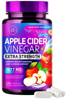 Apple Cider Vinegar Pills from the Mother - 1877mg of ACV with Vitamin D3 Zinc, Non-GMO Gluten Free, ACV Supplement for Digestion, Energy Immune Support, Apple Vinegar Capsules - 120 Capsules
