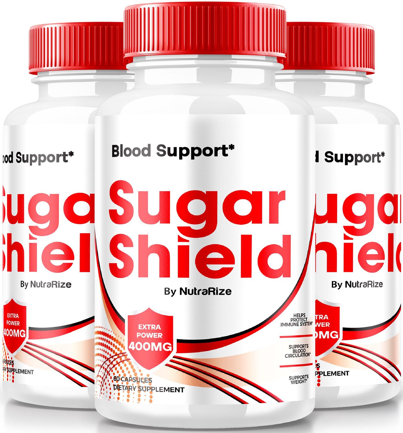 NutraRize Pack of 3 Sugar Shield Blood Support Pills, Maximum Strength Formula Capsules, Natural Blood Blend Complex, Reviews 180 Capsules
