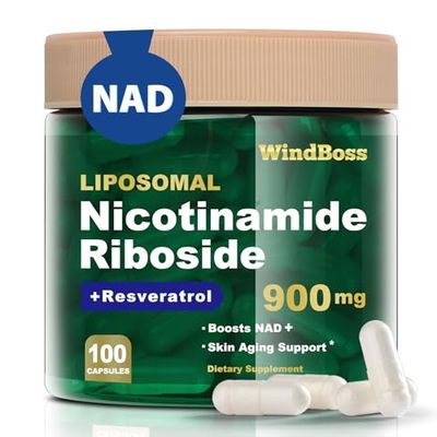 Windboss NAD Nicotinamide Riboside Resveratrol, Liposomal NAD Supplements for Women Men, NMN Supplement Alternative, NAD Supplement - 100 Capsules