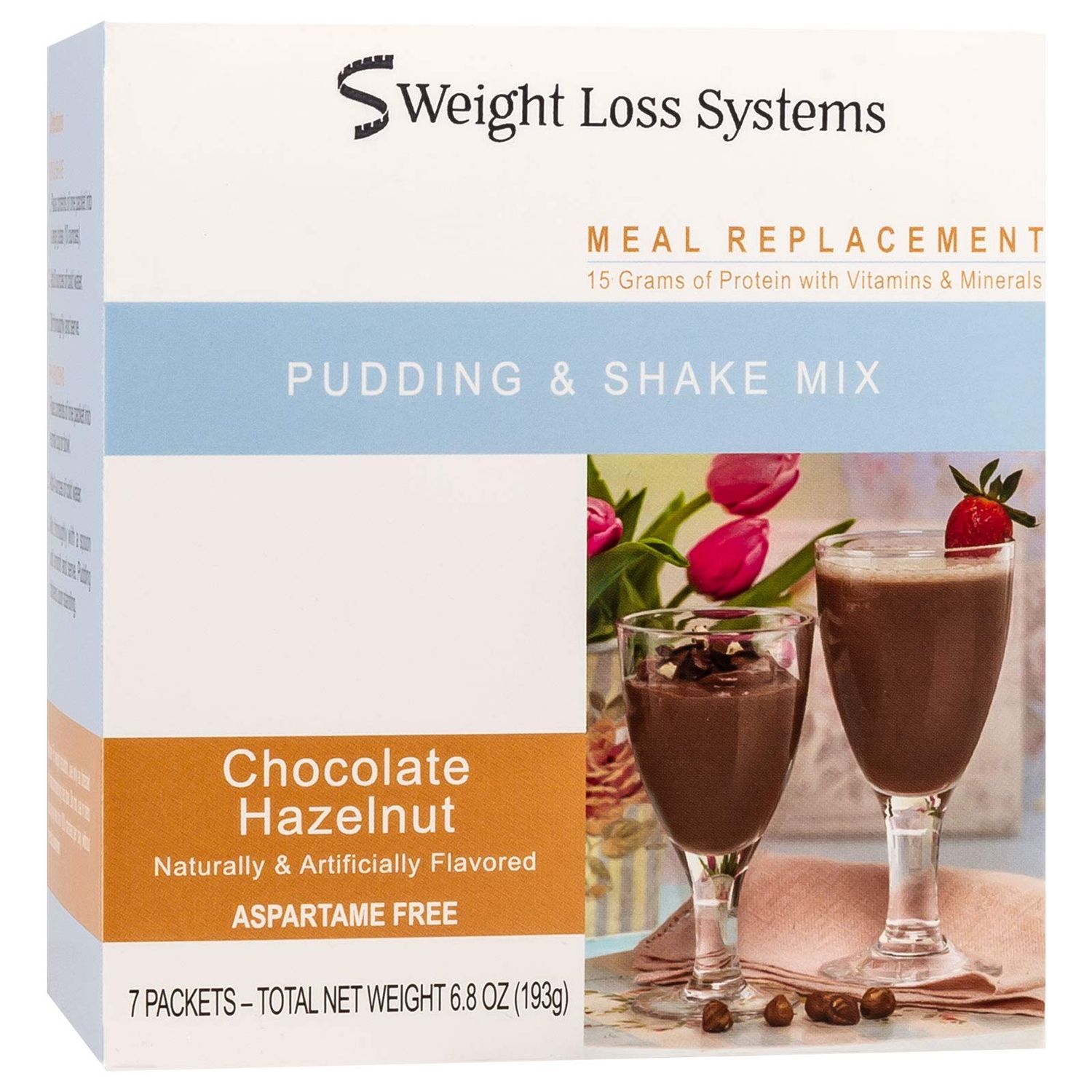Weight Loss Systems Pudding and Shake Aspartame Free - Chocolate Hazelnut 7Box - High Protein - Low Calorie - Low Fat - Low Carb