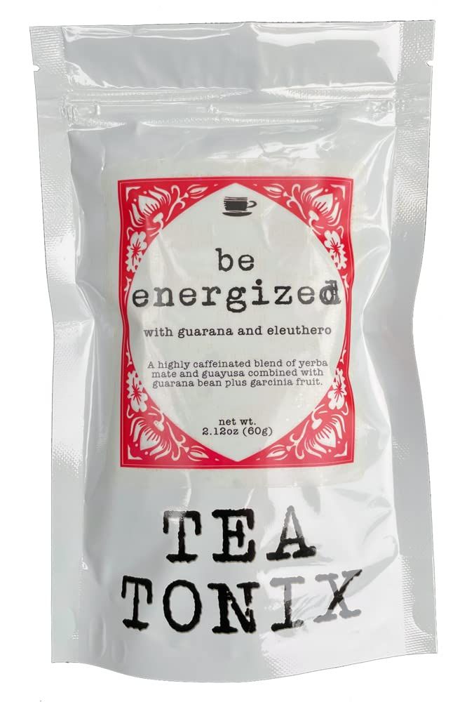 BE ENERGIZED Yerba Mate Tea with Guarana, Eleuthero, and Garcinia 60g 2.12oz - HIGHLY CAFFEINATED for a Boost of Energy