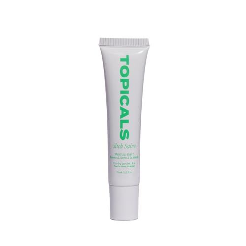 Topicals Slick Salve Mint Glossy Lip Balm Soothes Discomfort, Strengthens Barrier and Provides Lasting Hydration Relief Vegan, Paraben-Free Formula with Hyaluronic Acid and Ceramides (0.5 Fl Oz)