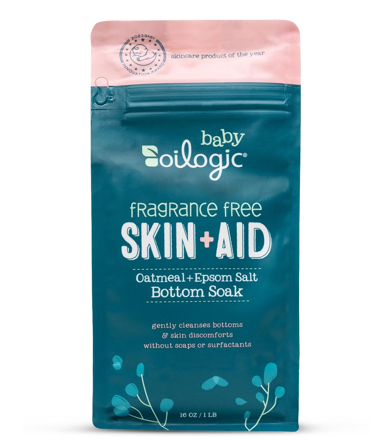 Oilogic Baby Essentials Oatmeal Epsom Salt Bath Soak, Skin Aid - Fragrance-Free Bath Salts Gently Cleanses Oatmeal Soothes Skin Discomforts Paraben-Free Epsom Salts for Soaking