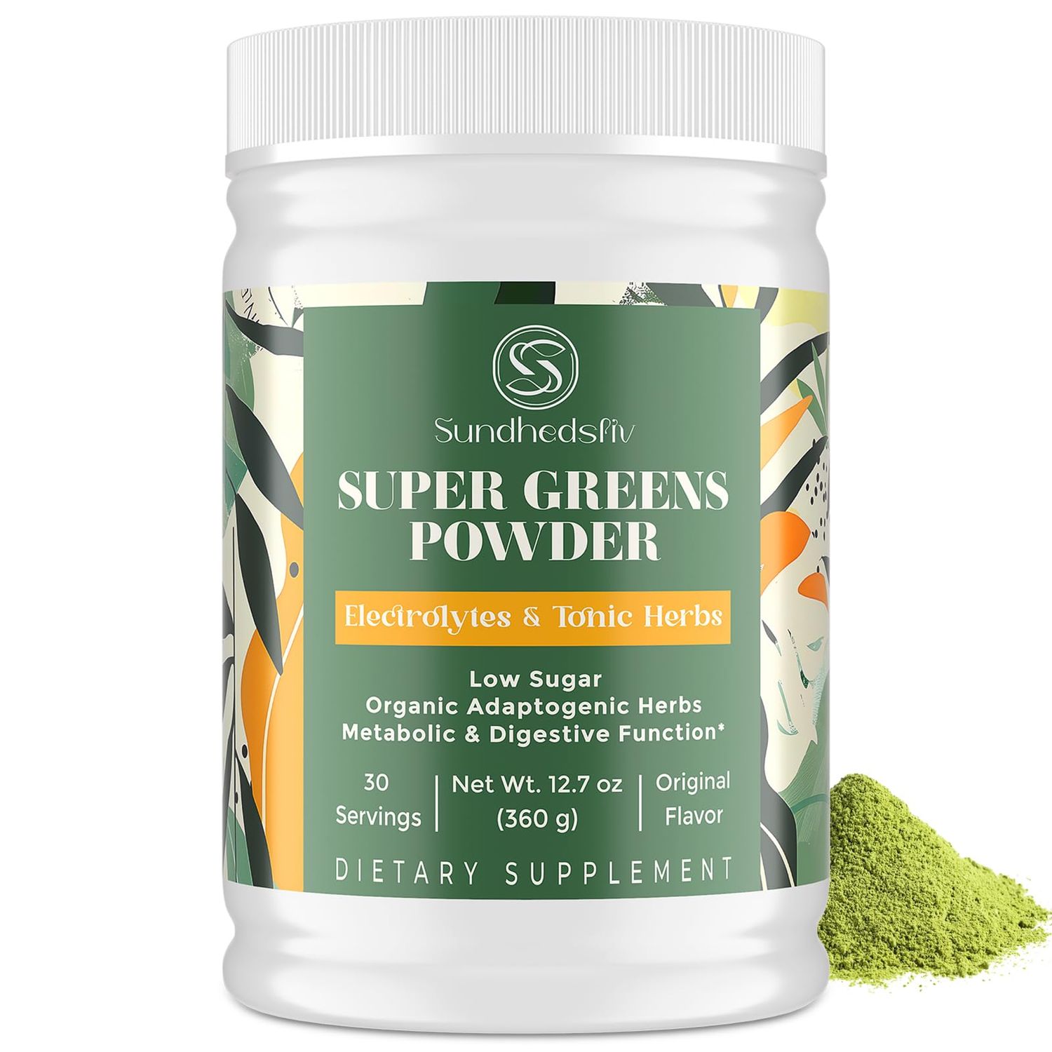 Super Greens Powder Superfood Supplement Electrolytes Tonic Herbs Organic Greens, Adaptogens, Shilajit, Antioxidants, Prebiotic Probiotic Postbiotic for Gut, Energy Immune 30 Servings