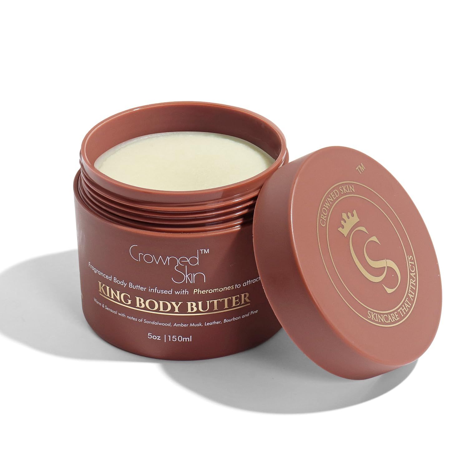 Crowned Skin King Cologned Body Butter Warm and Sensual Scent Blended with Sandalwood Leather Infused with Organic Shea Mango Butters Moisturizing Formula with All-Day Fragrance 5oz