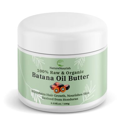 NatureNourish Solid Batana Oil Butter - 100 Pure Organic from Honduras - Unrefined Hair Skin Moisturizer for Growth, Repair Shine - 3.53 oz