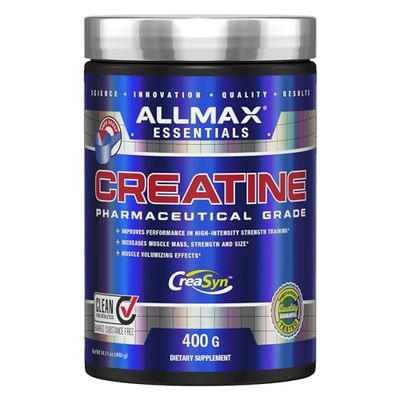 ALLMAX Nutrition - Creatine Monohydrate, Micronized Creatine Powder for Strength and Muscle Recovery, Gluten Free Fast Absorbing 400g