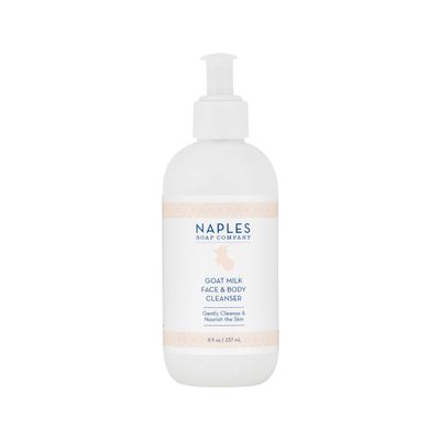 Naples Soap Company Goat Milk Face Body Cleanser - Softening, Moisturizing Skincare with Natural and Organic Ingredients - Fragrance Free, 8oz