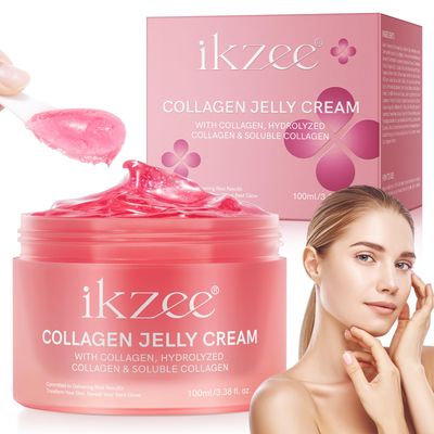 Btefls Collagen Jelly Cream - Instant Face Lift 24h Hydration - Korean Skincare with Hydrolyzed Collagen - No Artificial Colors, 3.38 Fl Oz - Real Results, Transform Your Skin