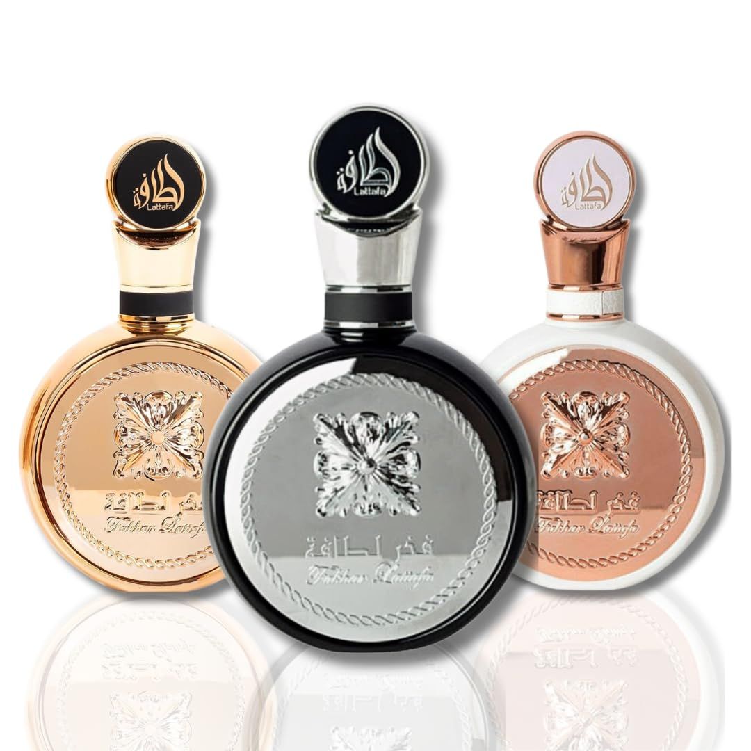 Lattafa Fakhar 3-Piece Set for Unisex, (3.4 Fakhar Eau De Parfum Spray For Men 3.4 oz Fakhar Eau De Parfum Spray For Women 3.4 Oz Fakhar Gold Extrait Eau De Parfum Spray)