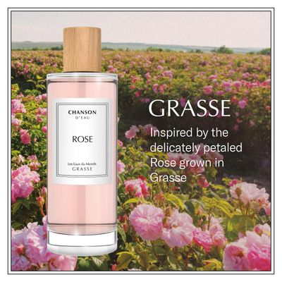 Chanson Rose Eau de Toilette 3.4 fl oz (Pack of 1), Notes of Lychee, Rose, and Oak Moss, Women's Fragrance, Long Lasting, Everyday Fragrance, Travel Size