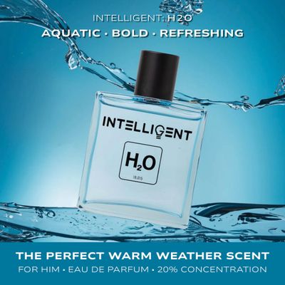 Intelligent H2O Aquatic, Bold, and Refreshing Eau de Parfum for Men 3.4 Fl Oz (100 mL)