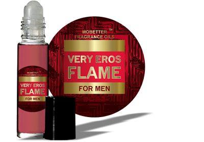 MOBETTER FRAGRANCE OILS Very Eros Flame Men Cologne (10ml Roll On), Travel Size, Aquatic Scent, Top notes are Mandarin Orange, Madagascar Pepper, Lemon, Chinotto and Rosemary, Inspired by Eros Flame