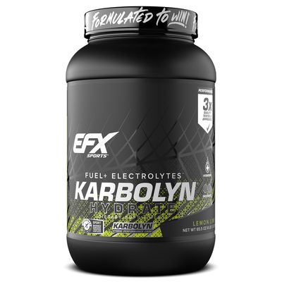 EFX Sports Karbolyn Hydrate Carbohydrate Powder Electrolytes Sugar Free Sports Drink Mix Fuel Hydration Stimulant Free 66 Servings (Lemon Lime)