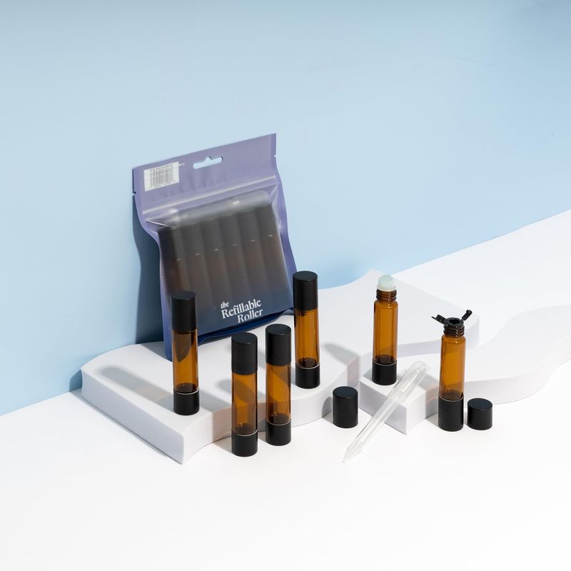 The Refillable Roller - 6 Pack, 10ML, Easy Fill Refill, Multi-functional, Refill in Seconds, Perfect for Travel, Essential Oil, Fragrance, Perfume, Blend Application