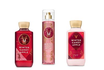 Bath Body Works - Winter Candy Apple - Winter 2019 - Daily Trio - Shower Gel, Fine Fragrance Mist Super Smooth Body Lotion