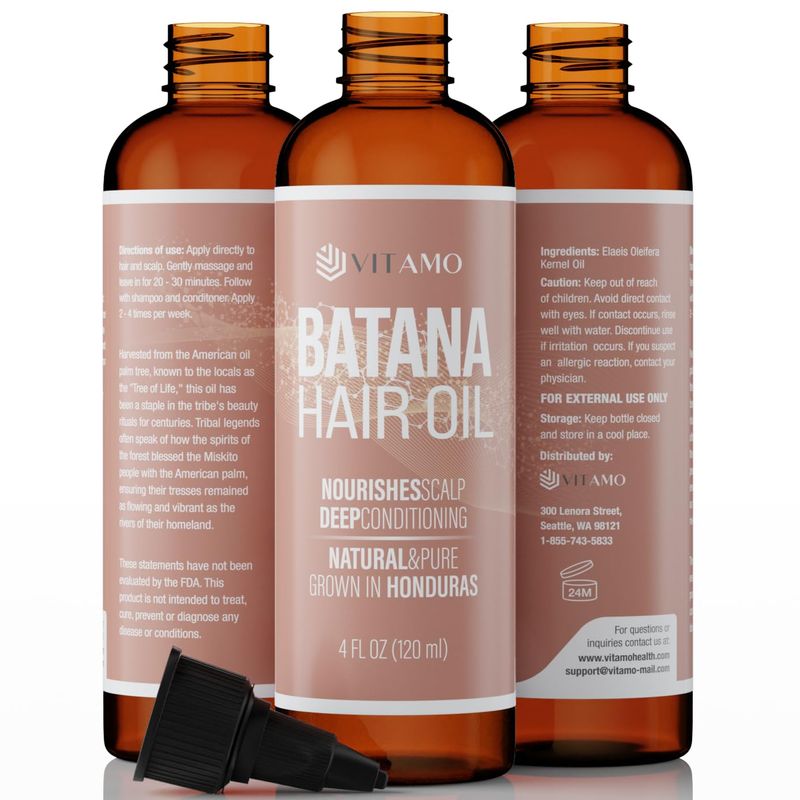 Premium Batana oil for Hair Growth 100 Raw Elaeis Oleifera for Natural Scalp Care Dr Sebi Hair Shine treatment for Men Women Natural Cold Pressed Extraction Method Liquid Formula