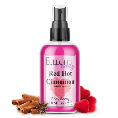Eclectic Lady Red Hot Cinnamon Body Spray, 8 ounces, Body Mist for Women with Clean, Light Gentle Fragrance, Cologne with Soft, Subtle Aroma For Daily Use