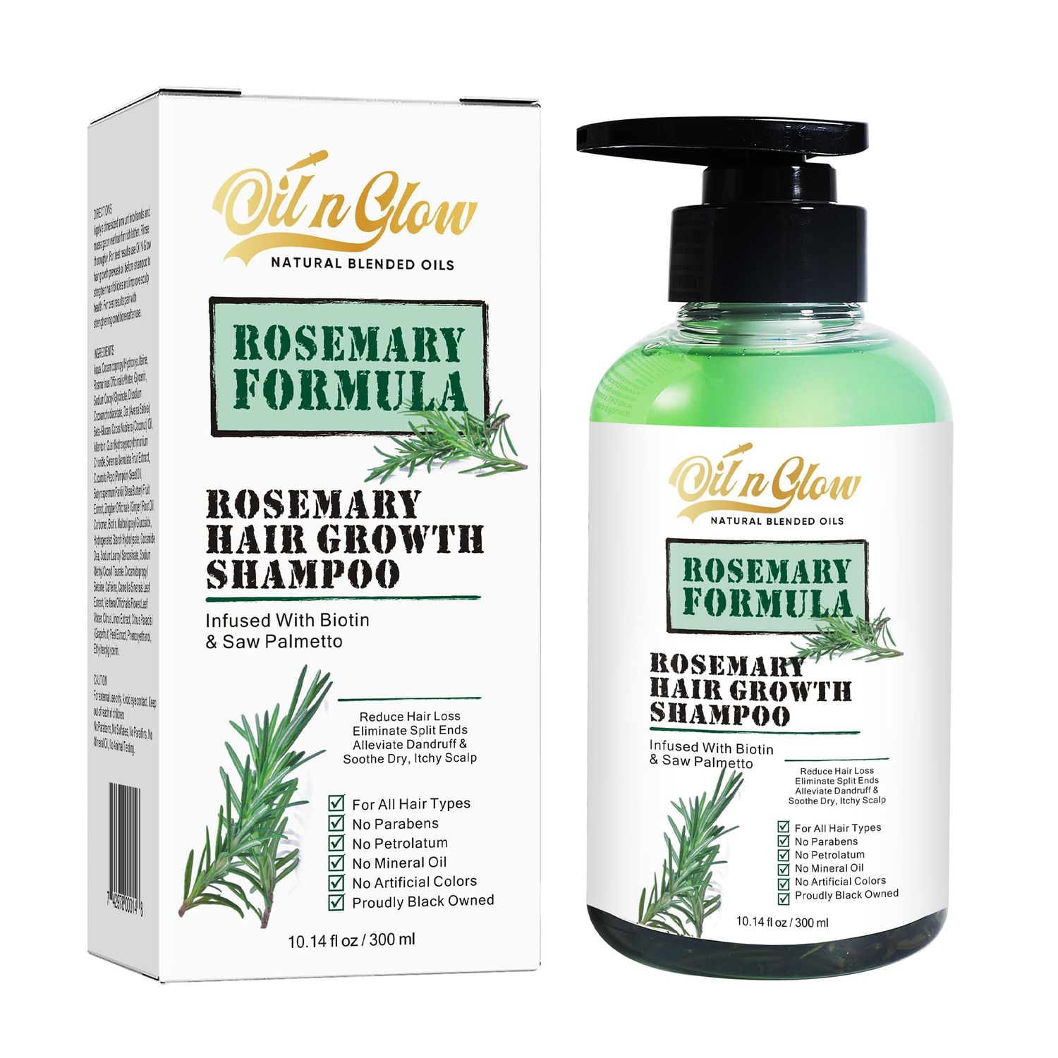 Rosemary Hair Growth Shampoo For Thickening, Regrowth Strengthening Formula for Men Women with Biotin Scalp DHT Blocker Saw Palmetto For Thinning Hair and Hair Loss 10 Fl. Oz- Fragrance Free