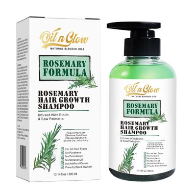 Rosemary Hair Growth Shampoo For Thickening, Regrowth Strengthening Formula for Men Women with Biotin Scalp DHT Blocker Saw Palmetto For Thinning Hair and Hair Loss 10 Fl. Oz- Fragrance Free