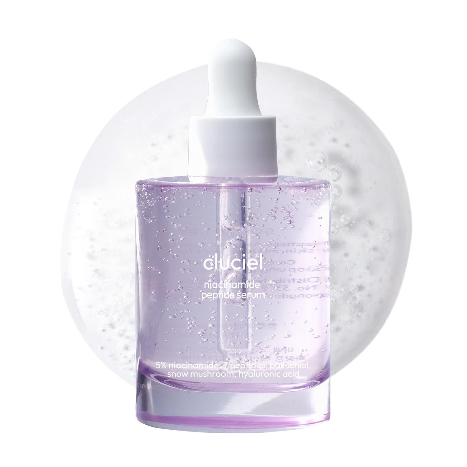 cluciel Niacinamide Peptide Serum I Reparing Serum for Korean Glass Skin, Targets Dullness, Textured Skin, Pore Care, Vegan, Fragrance-Free, Cruelty-Free (50ml 1.69 fl.oz)