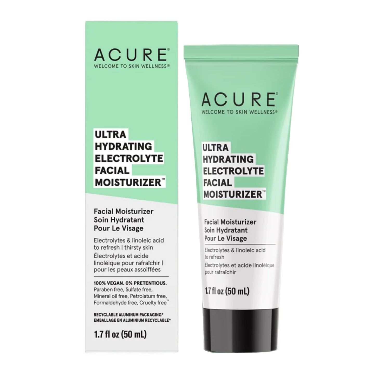 Acure Ultra Hydrating Electrolyte Facial Moisturizer 100 Vegan For Dry Skin With Plant Squalane Prickly Pear For Intense Moisture Easily Absorbed 1.7 Fluid Ounce (Pack of 1)
